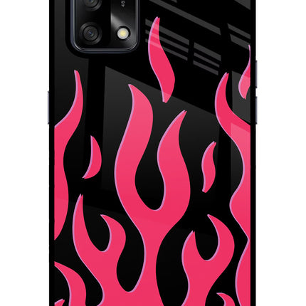 Fire Flames Oppo F19/F19s Glass Case Back Cover by Casekaro