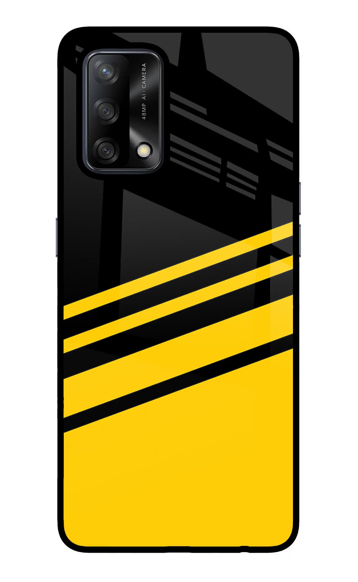 Yellow Shades Oppo F19/F19s Glass Case Back Cover by Casekaro