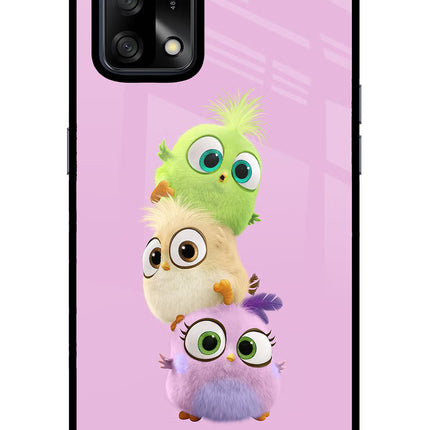 Cute Little Birds Oppo F19/F19s Glass Case Back Cover by Casekaro