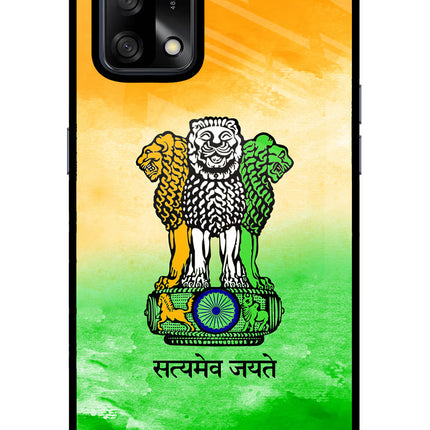 Satyamev Jayate Flag Oppo F19/F19s Glass Case Back Cover by Casekaro