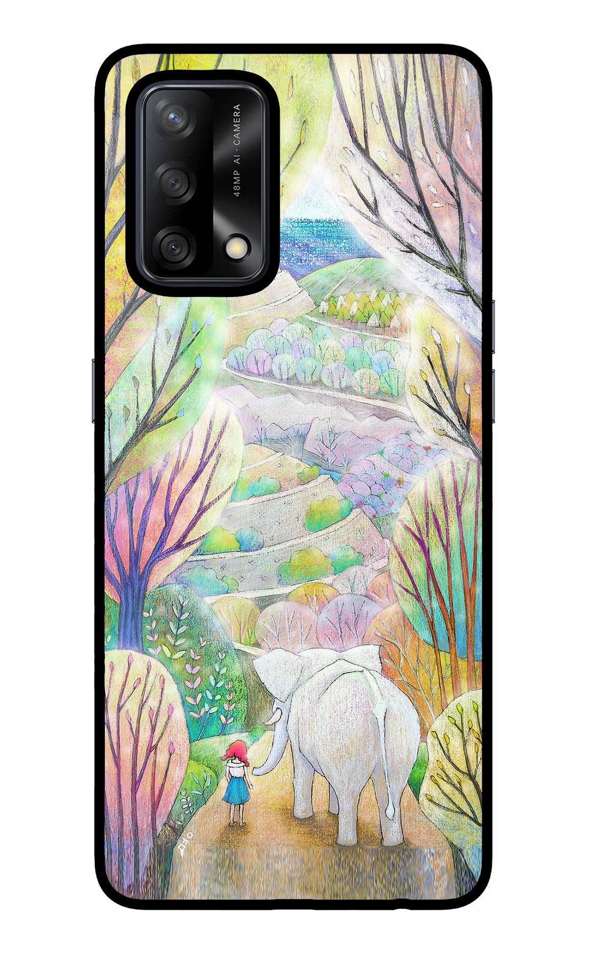 Nature Painting Oppo F19/F19s Glass Case Back Cover by Casekaro