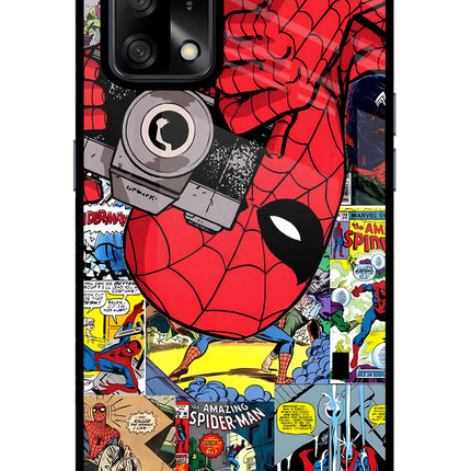 Spider Man Oppo F19/F19s Glass Case Back Cover by Casekaro
