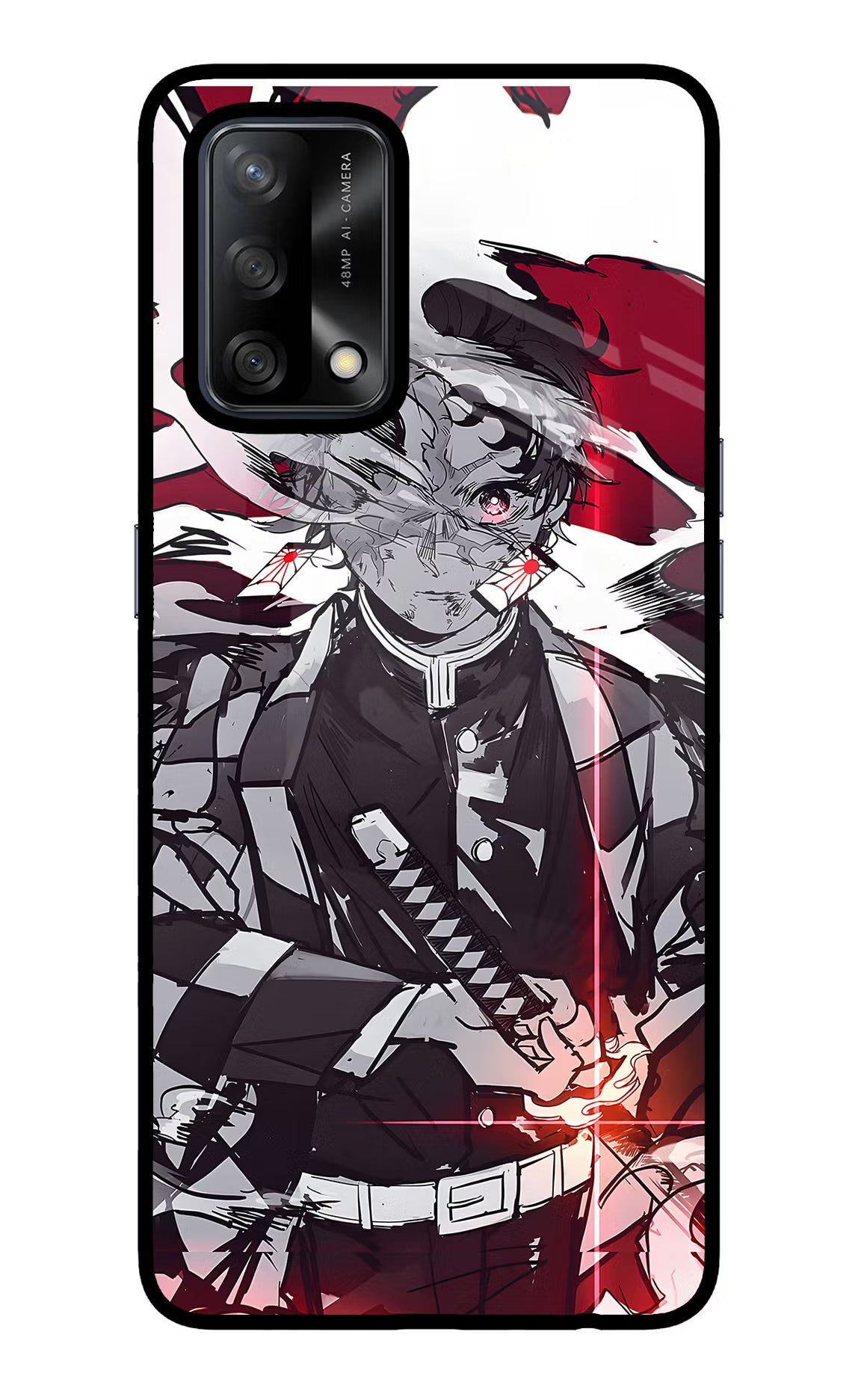 Demon Slayer Oppo F19/F19s Glass Case Back Cover by Casekaro