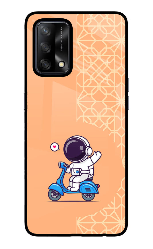 Cute Astronaut Riding Oppo F19/F19s Glass Case
