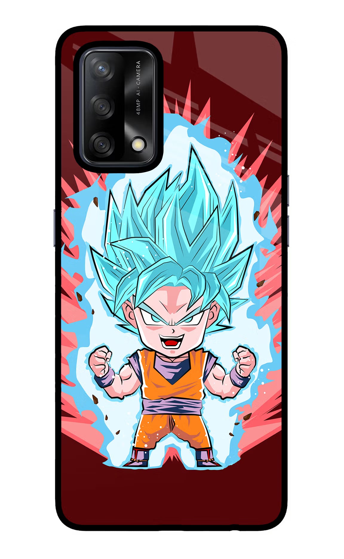 Goku Little Oppo F19/F19s Glass Case Back Cover by Casekaro