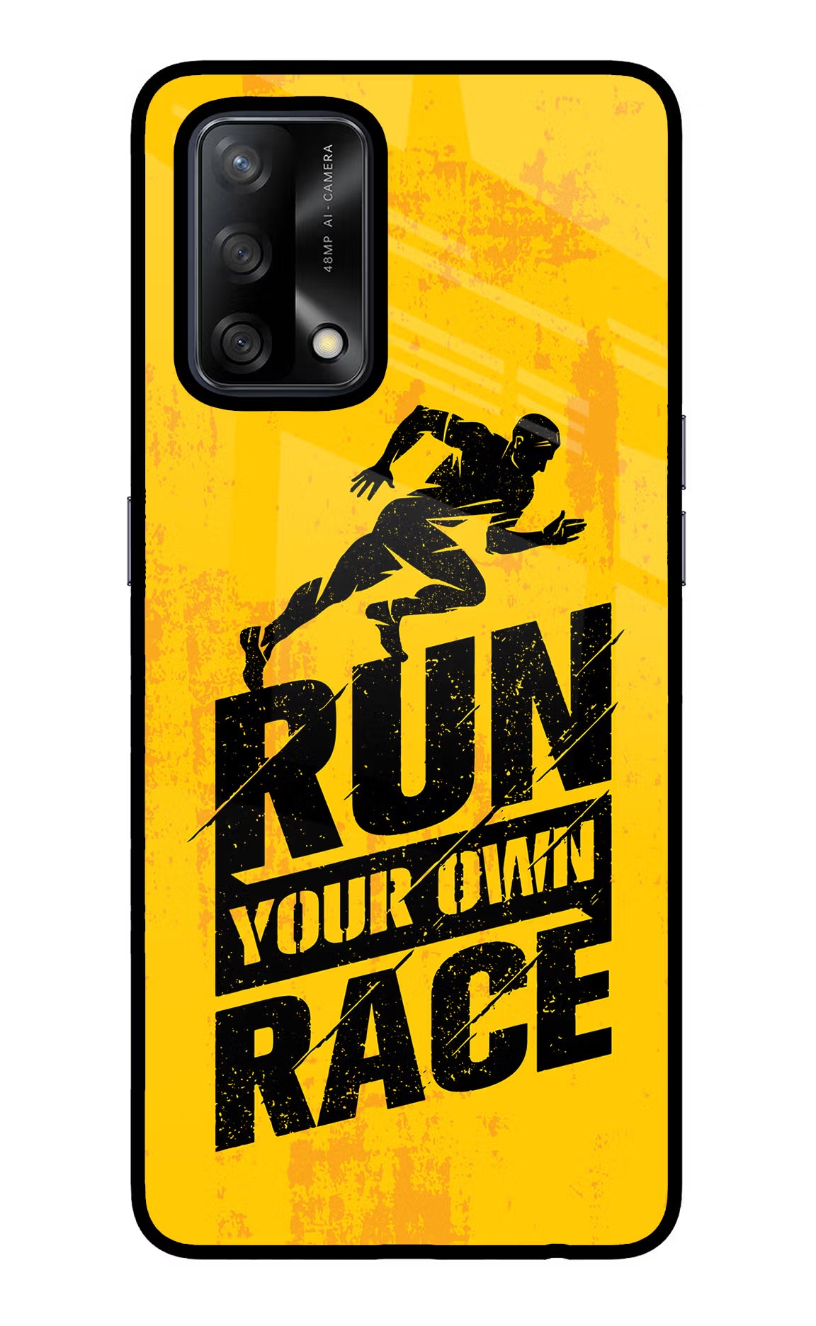 Run Your Own Race Oppo F19/F19s Glass Case Back Cover by Casekaro