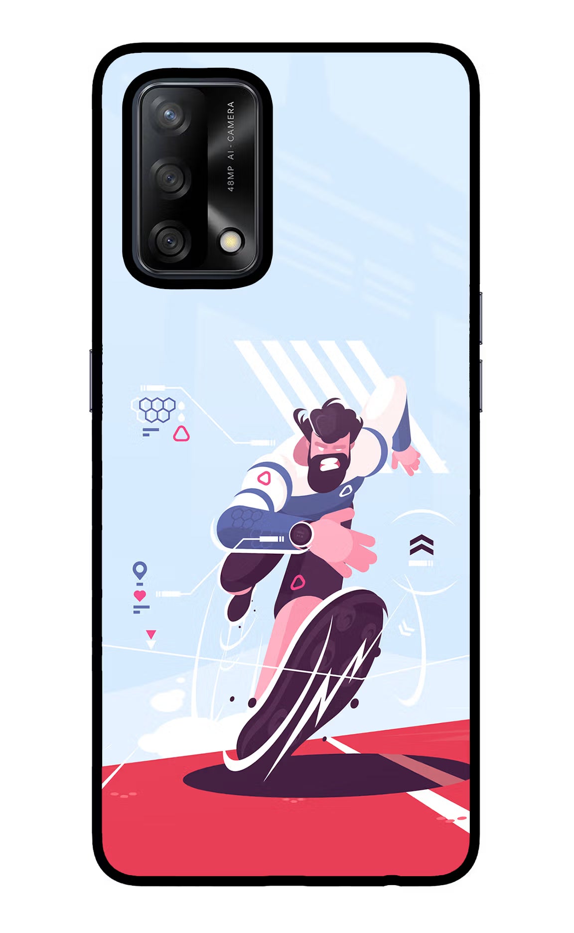 Run Pro Oppo F19/F19s Glass Case Back Cover by Casekaro