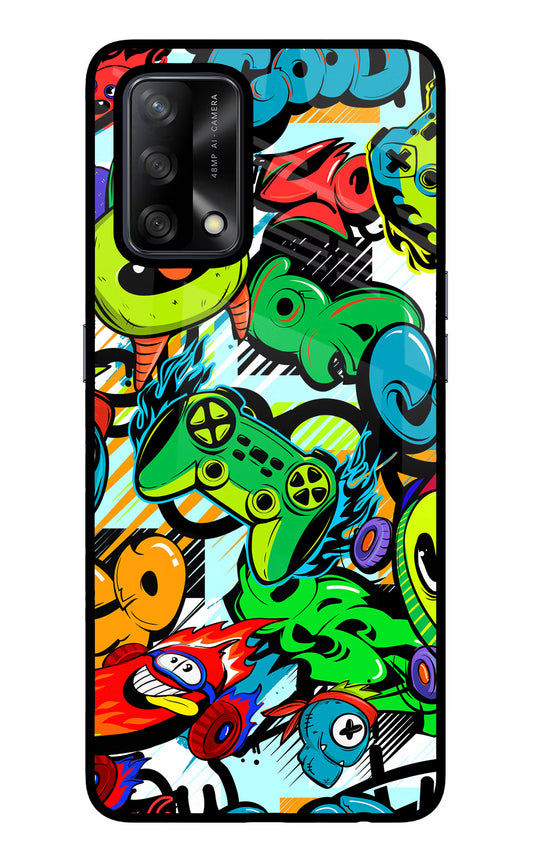 Game Doodle Oppo F19/F19s Glass Case