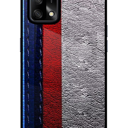 BMW Stripes Oppo F19/F19s Glass Case Back Cover by Casekaro