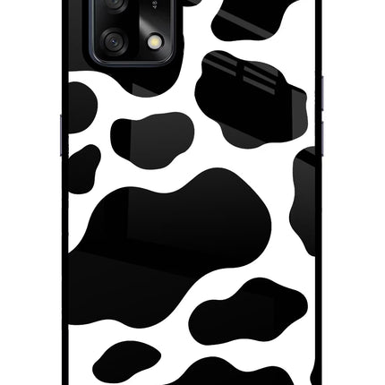 Cow Spots Oppo F19/F19s Glass Case Back Cover by Casekaro