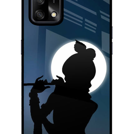 Shri Krishna Silhouette Oppo F19/F19s Glass Case Back Cover by Casekaro