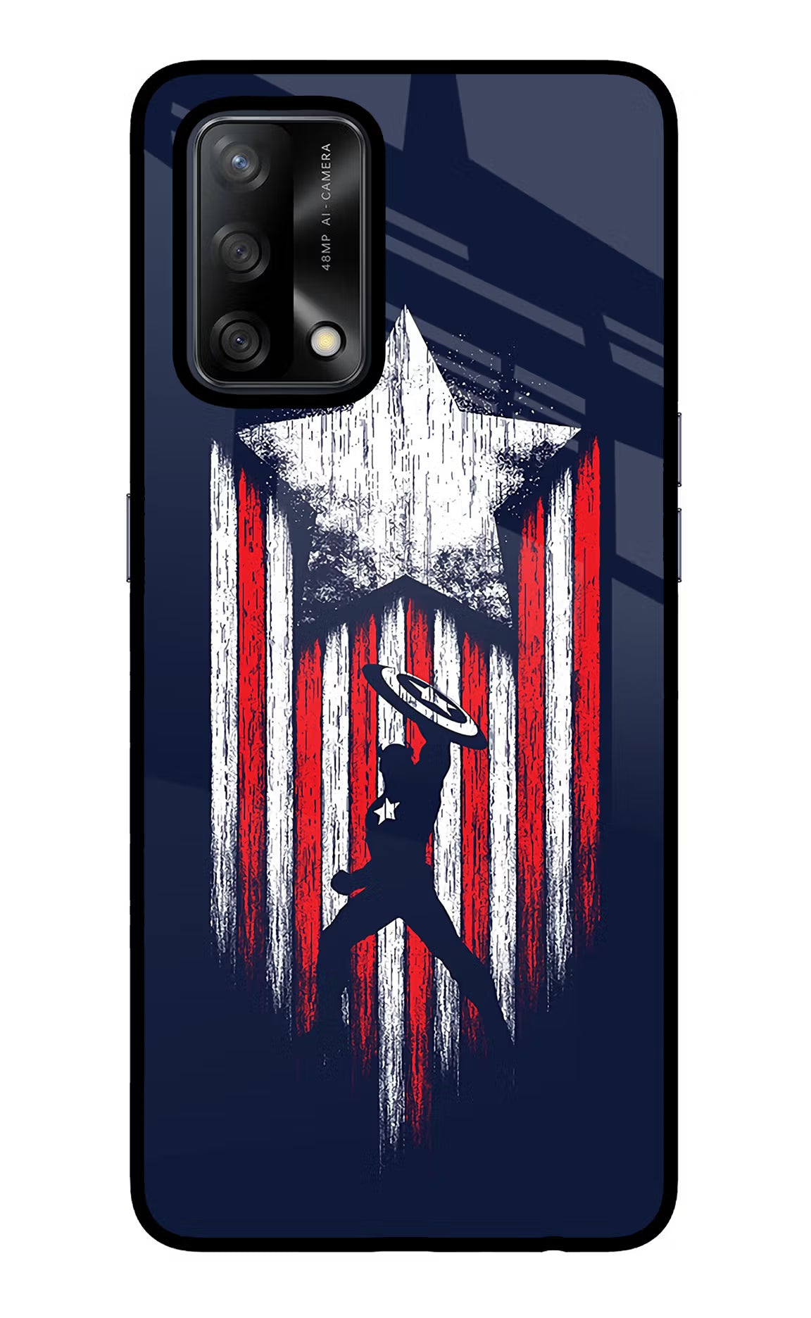 Captain America Marvel Art Oppo F19/F19s Glass Case
