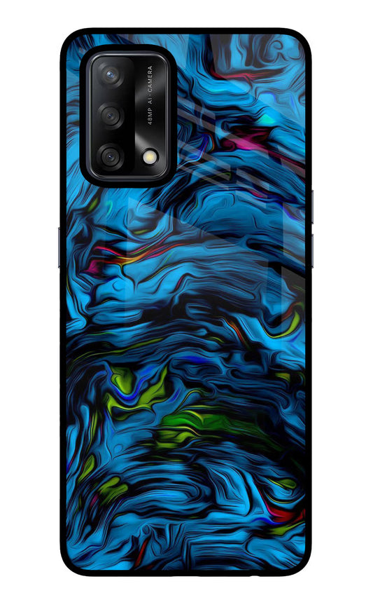 Dark Blue Abstract Oppo F19/F19s Glass Case
