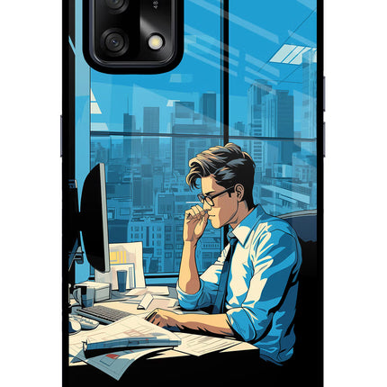 Focused Hustler (AI Generated) Oppo F19/F19s Glass Case Back Cover by Casekaro