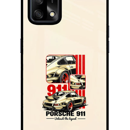 Classic Porsche 911 Oppo F19/F19s Glass Case Back Cover by Casekaro