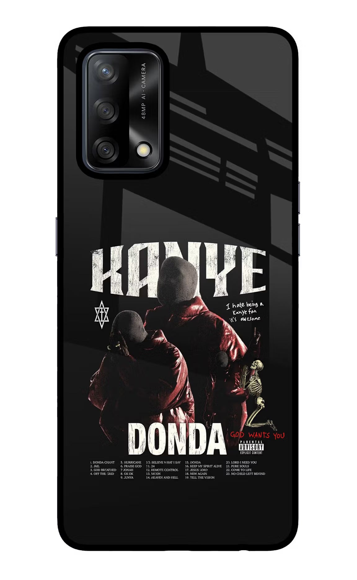 Donda Kanye West Oppo F19/F19s Glass Case Back Cover by Casekaro