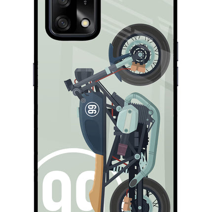 Classic Cafe Racer 99 Oppo F19/F19s Glass Case Back Cover by Casekaro