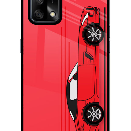 Red Velocity Oppo F19/F19s Glass Case Back Cover by Casekaro