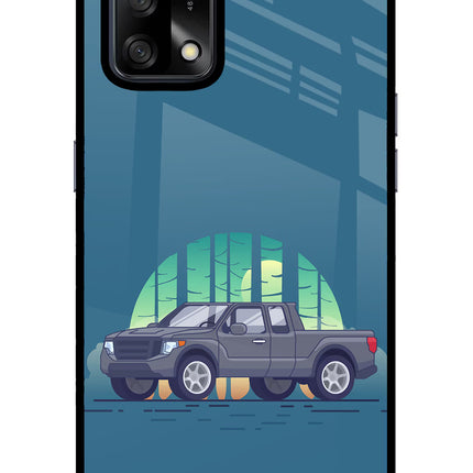 Retro Garage Vibe Oppo F19/F19s Glass Case Back Cover by Casekaro