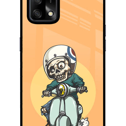 Undead Biker Oppo F19/F19s Glass Case Back Cover by Casekaro
