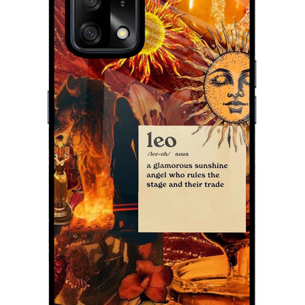 Leo Zodiac Oppo F19/F19s Glass Case Back Cover by Casekaro