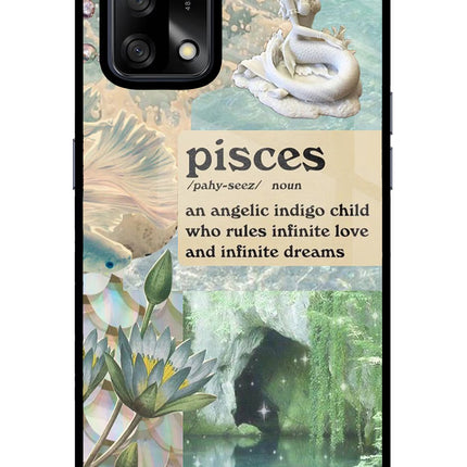 Pisces Zodiac Oppo F19/F19s Glass Case Back Cover by Casekaro