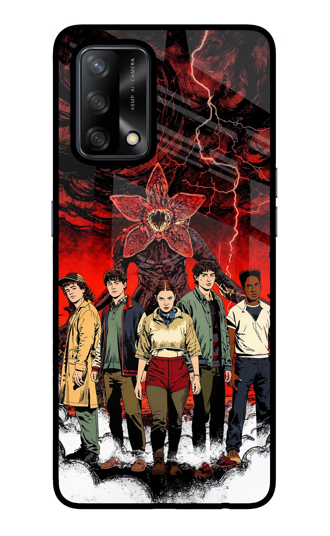 Ordinary Things Characters Oppo F19/F19s Glass Case Back Cover by Casekaro