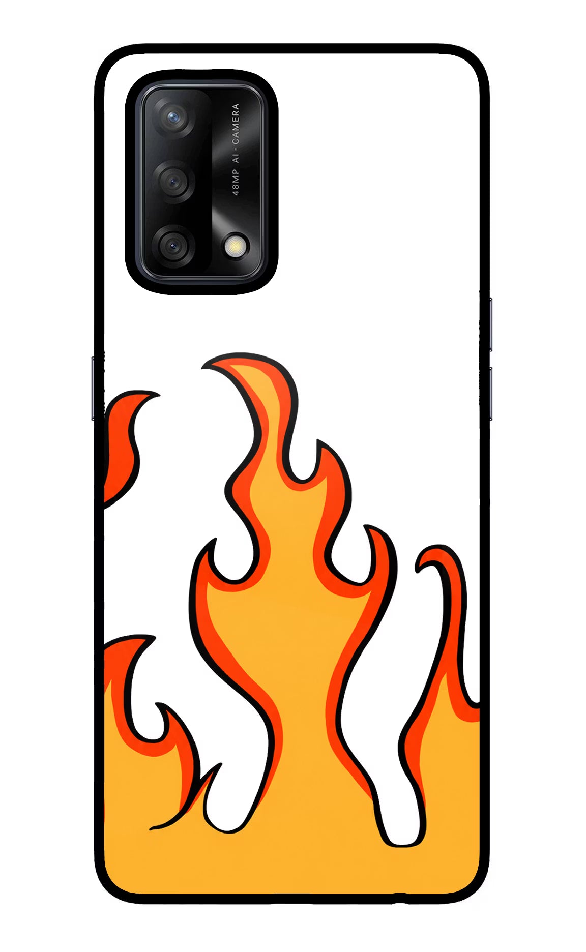Fired Up – White Oppo F19/F19s Glass Case
