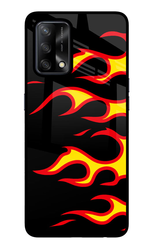 Side Sweep Flames Oppo F19/F19s Glass Case