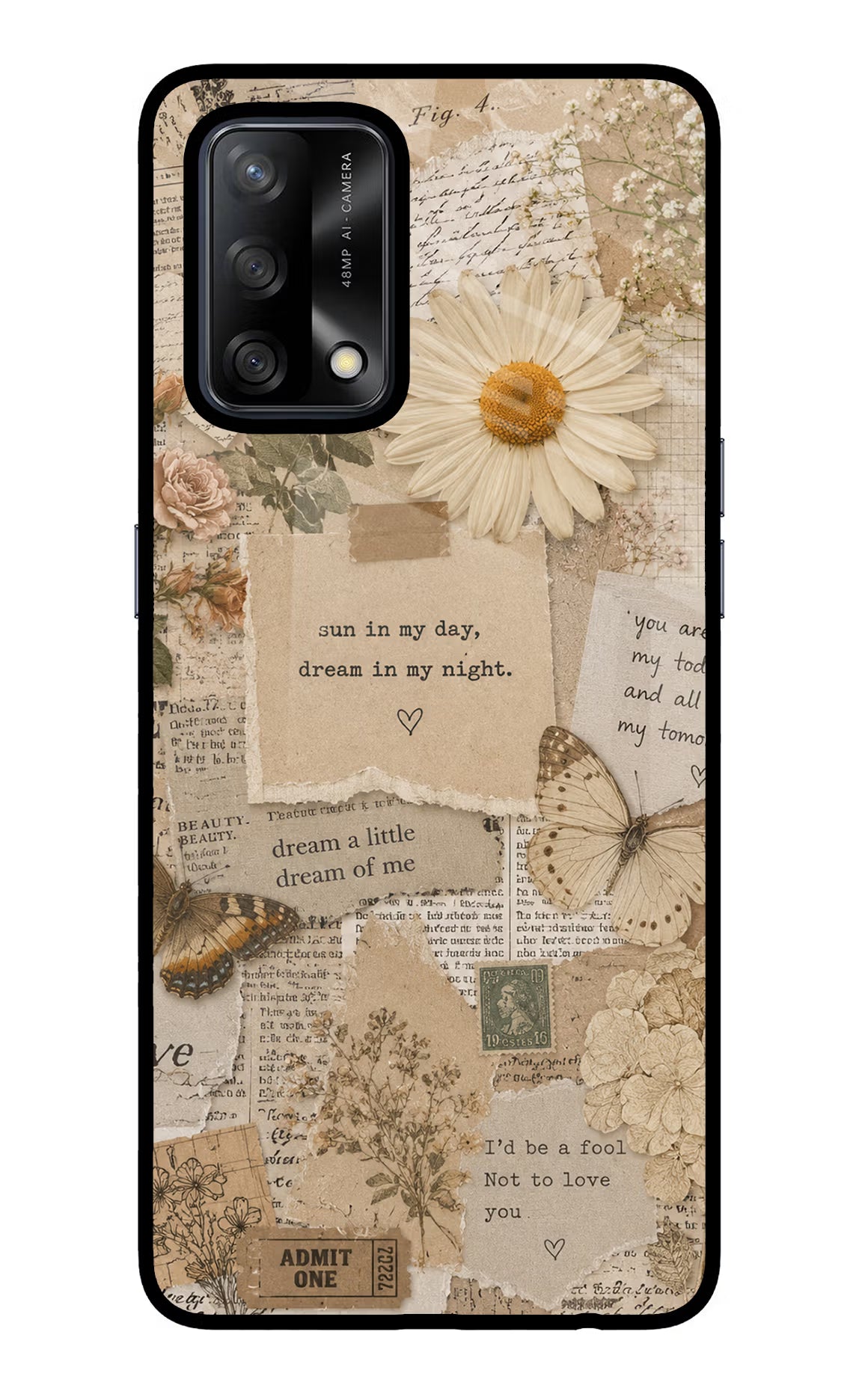 Vintage case Oppo F19/F19s Glass Case Back Cover by Casekaro
