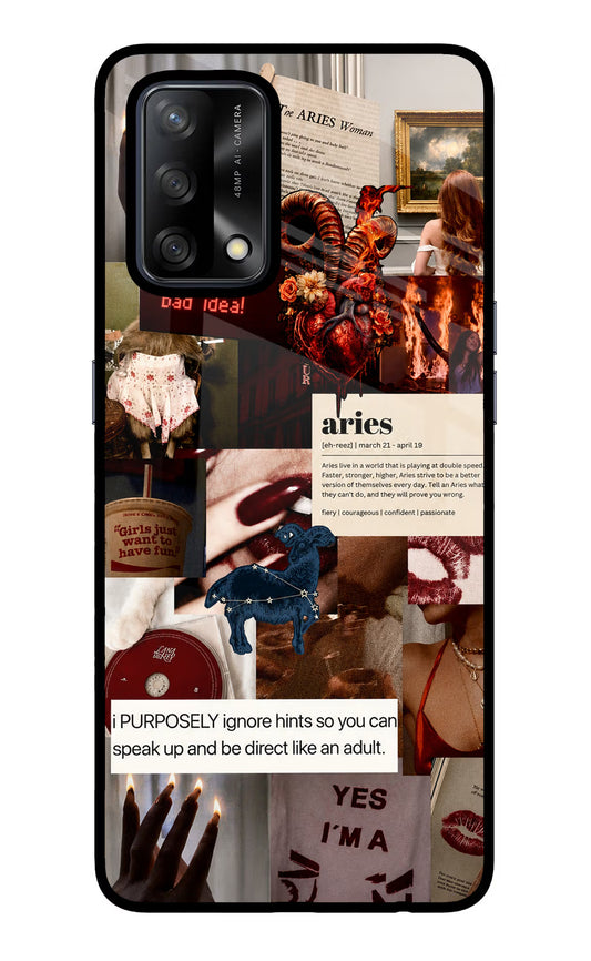 Zodiac Aries Oppo F19/F19s Glass Case
