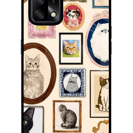 Mirror Cats Oppo F19/F19s Glass Case Back Cover by Casekaro