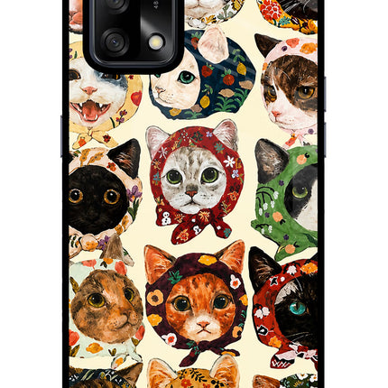 Cool Cat Oppo F19/F19s Glass Case Back Cover by Casekaro