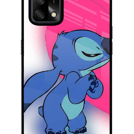 Stitch Hug Oppo F19/F19s Glass Case Back Cover by Casekaro