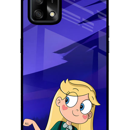 Star Glow Oppo F19/F19s Glass Case Back Cover by Casekaro