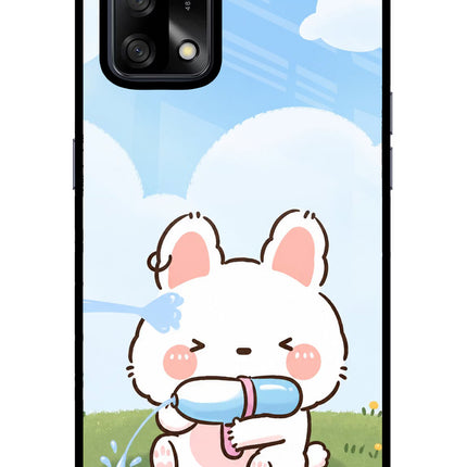 Bunny Treat Oppo F19/F19s Glass Case Back Cover by Casekaro