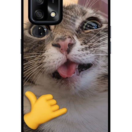 Silly Cat Call Oppo F19/F19s Glass Case Back Cover by Casekaro