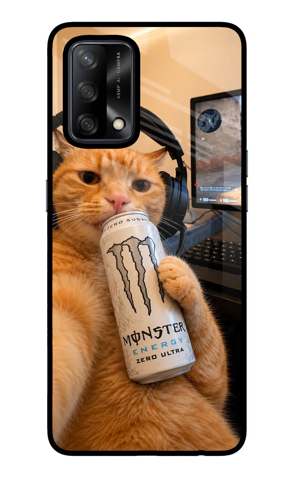 Gamer Cat Energy Oppo F19/F19s Glass Case