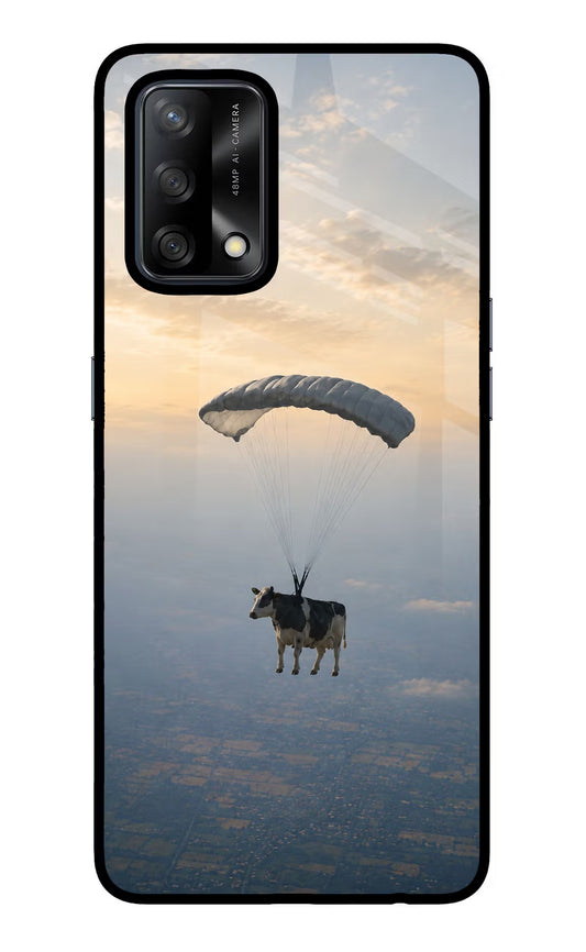 Skydiving Cow Oppo F19/F19s Glass Case