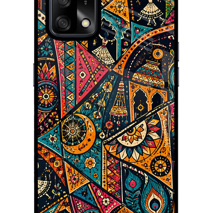 Folk Print Oppo F19/F19s Glass Case