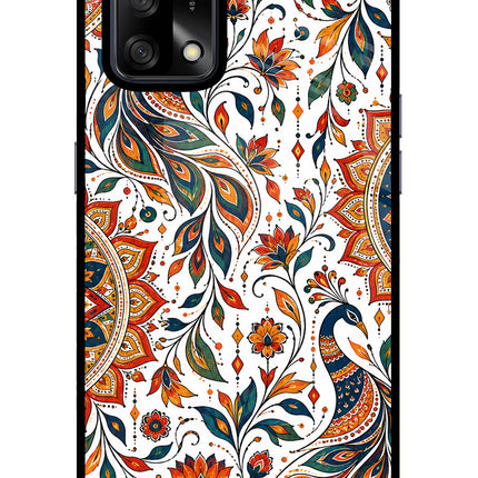 White Mayura Oppo F19/F19s Glass Case