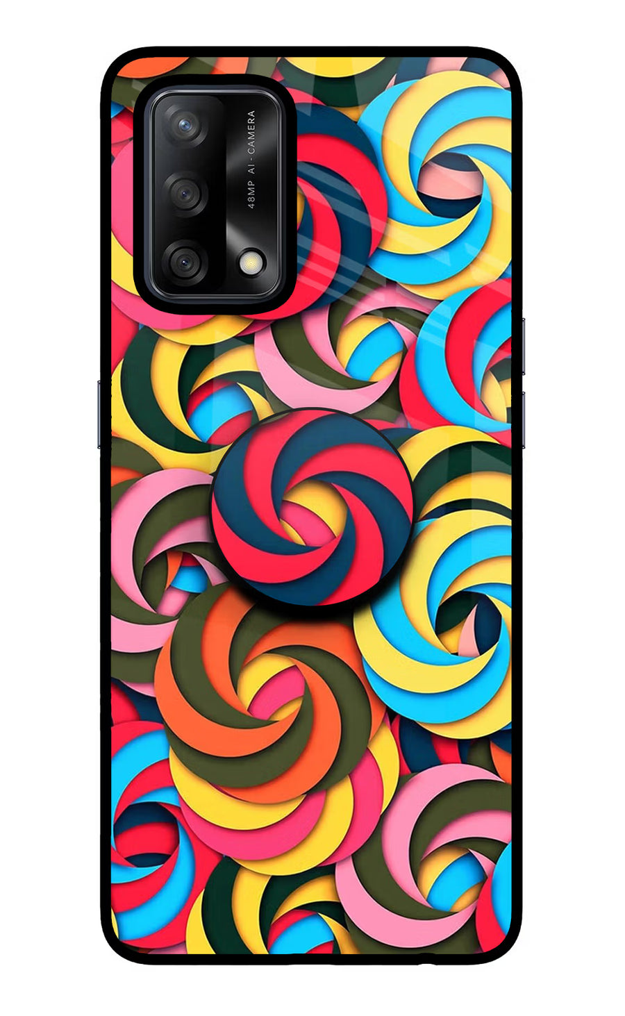 Spiral Pattern Oppo F19/F19s Pop Case, Glass case