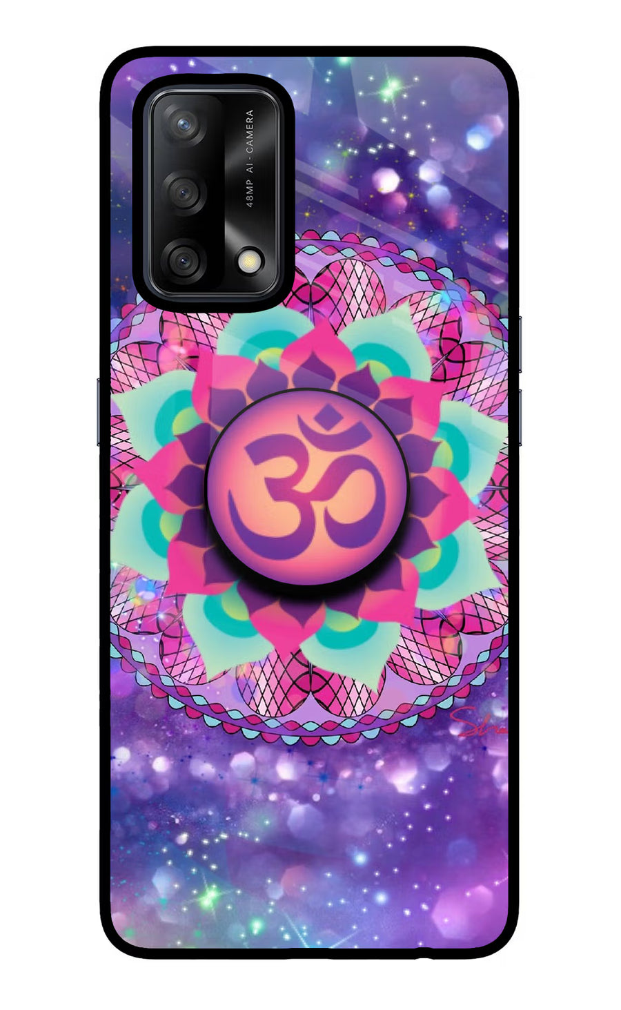 Om Purple Oppo F19/F19s Pop Case, Glass case