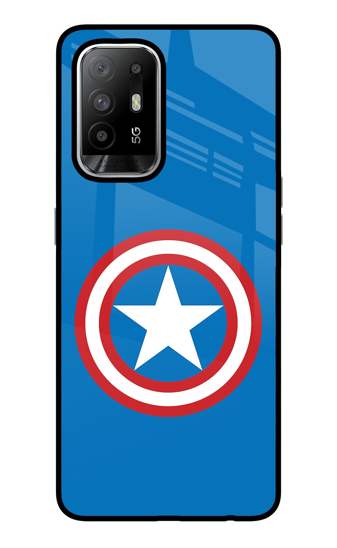 Captain America Logo Oppo F19 Pro+ Back Cover