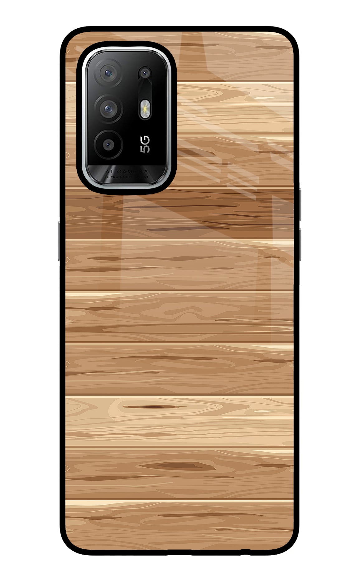 Wooden Vector Oppo F19 Pro+ Back Cover