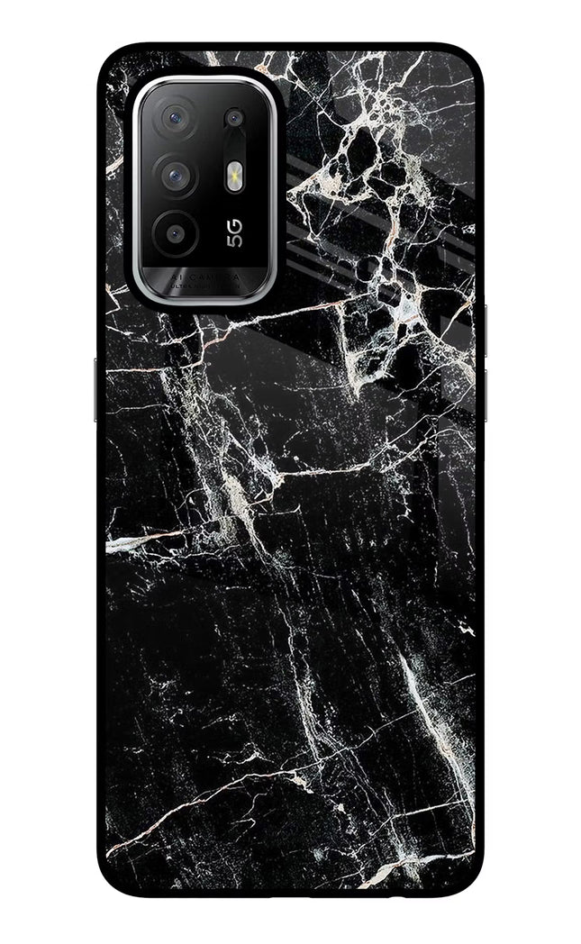 Black Marble Texture Oppo F19 Pro+ Glass Case