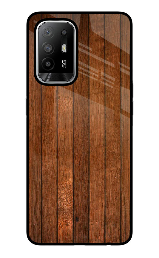 Wooden Artwork Bands Oppo F19 Pro+ Glass Case