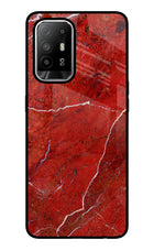 Red Marble Design Oppo F19 Pro+ Glass Case