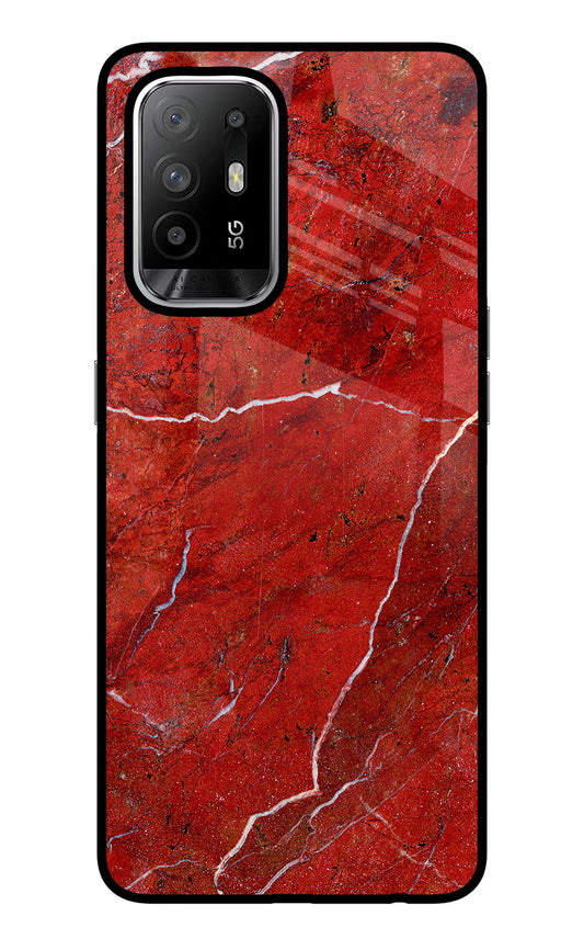 Red Marble Design Oppo F19 Pro+ Glass Case