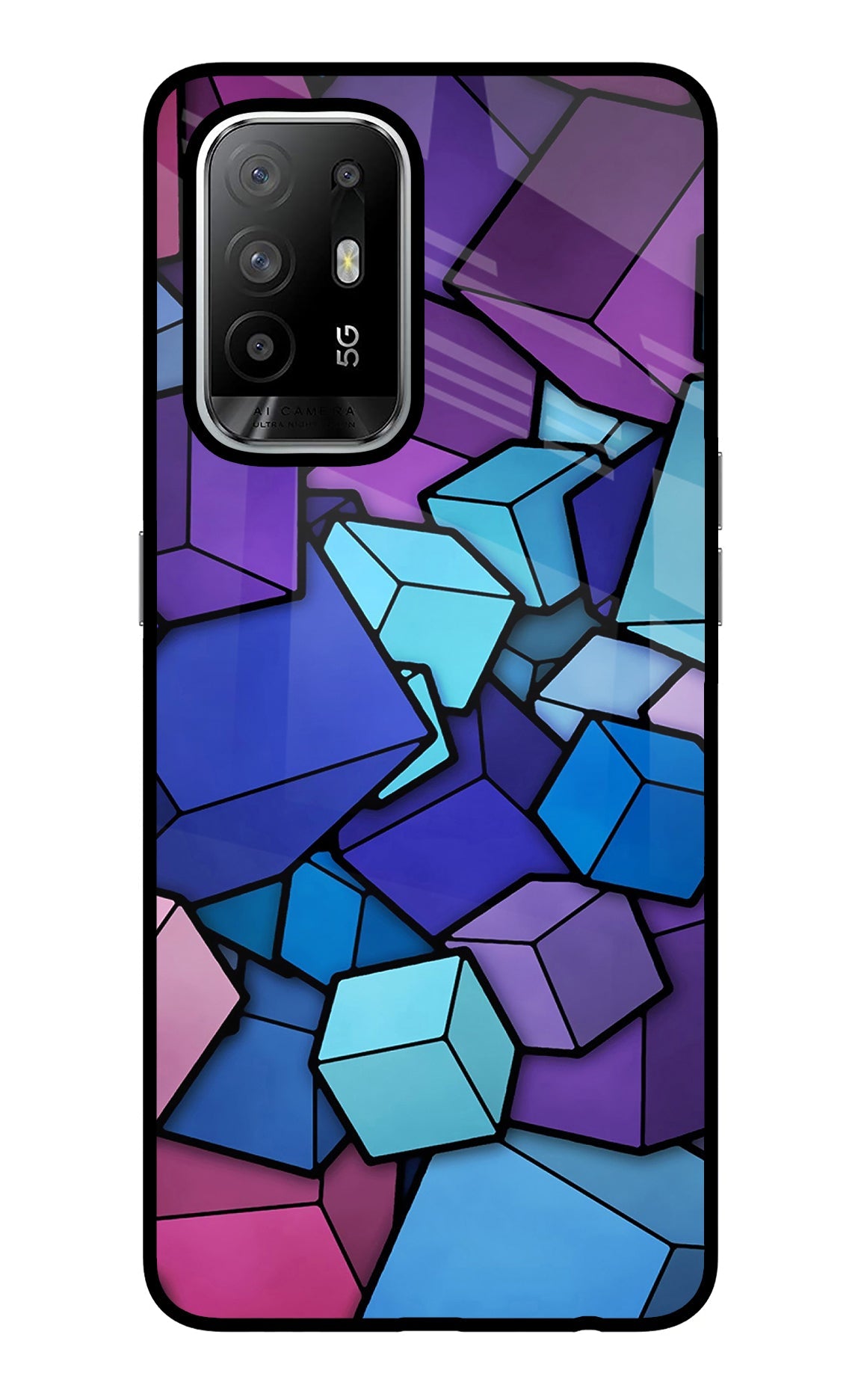 Cubic Abstract Oppo F19 Pro+ Back Cover